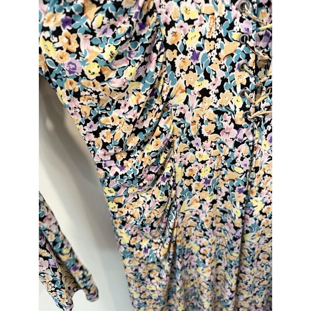 AFRM London Floral Print Long Sleeve Dress In Multi Color 3XL NWT Peep Hole 1982 - Picture 6 of 12